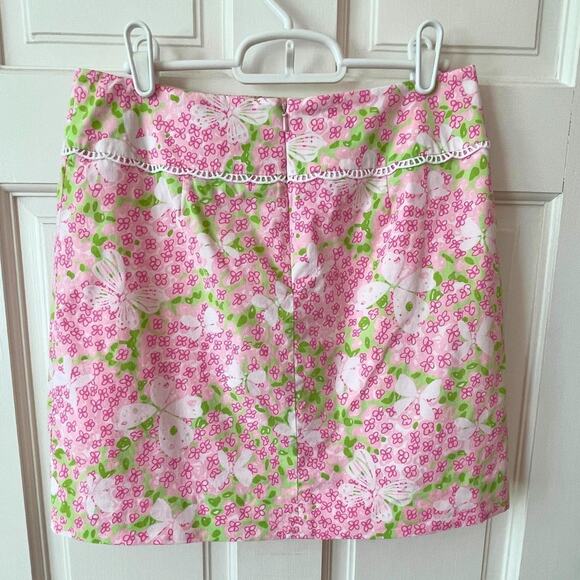 Lilly Pulitzer Pink Gossip Butterfly Mini Skirt Size 2 - Picture 7 of 7